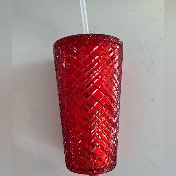 Starbucks Cold Cup Red Jewelled Tumbler cup 16 OZ - Picture 4 of 7